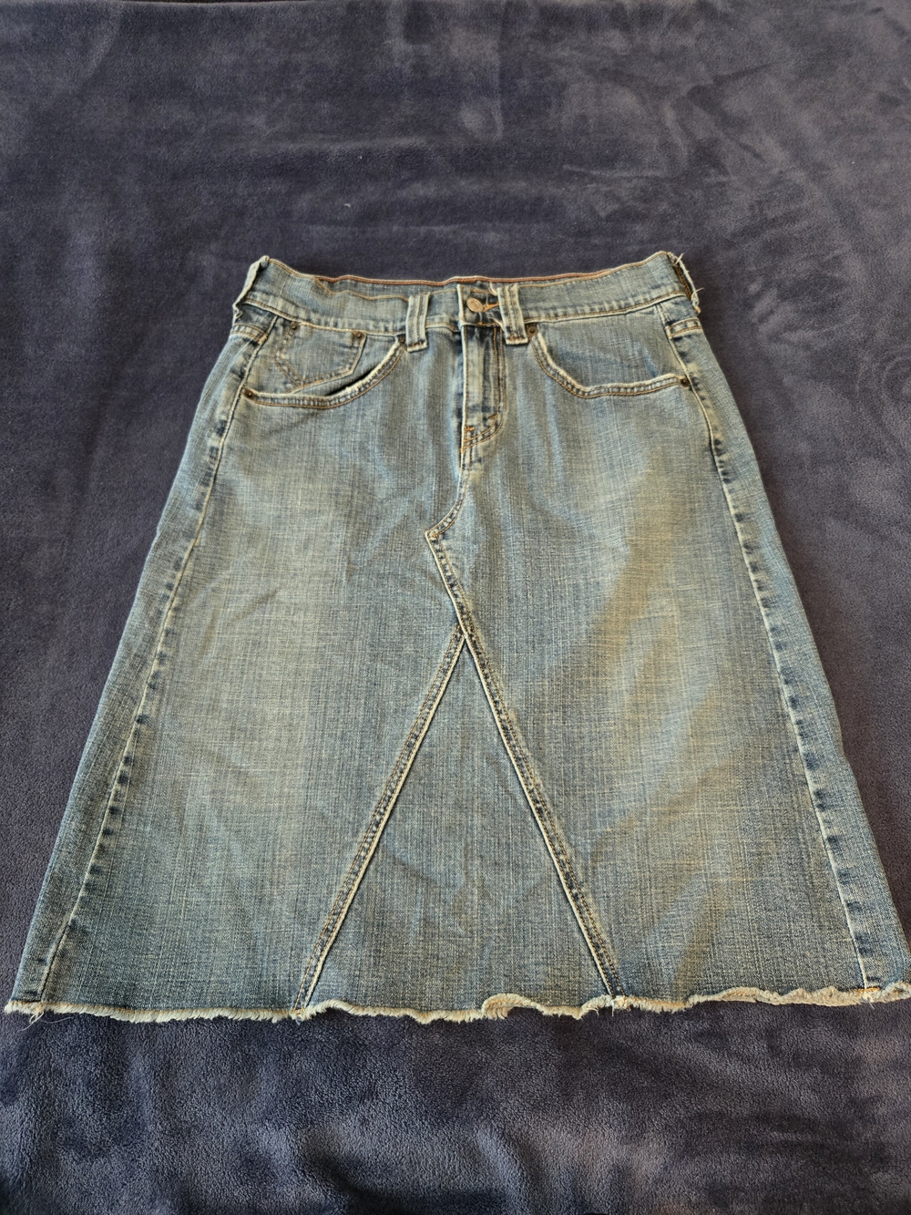 Levi's Light Blue Denim Midi Skirt